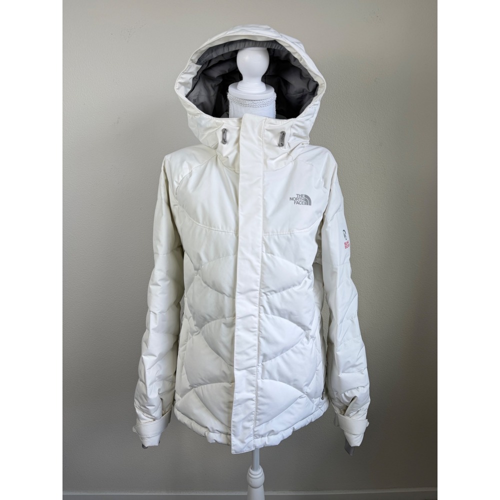 The North Face Womens 700 Down Jacket Summit Series L White Hooded Windstopper